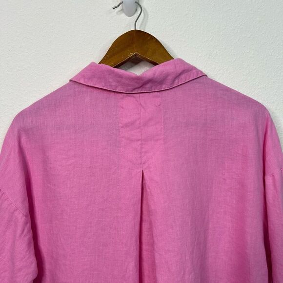 Fat Face Womens Saunton 100% Linen Pink Oversized Tunic Long Sleeve Top Size 12 - Picture 8 of 14